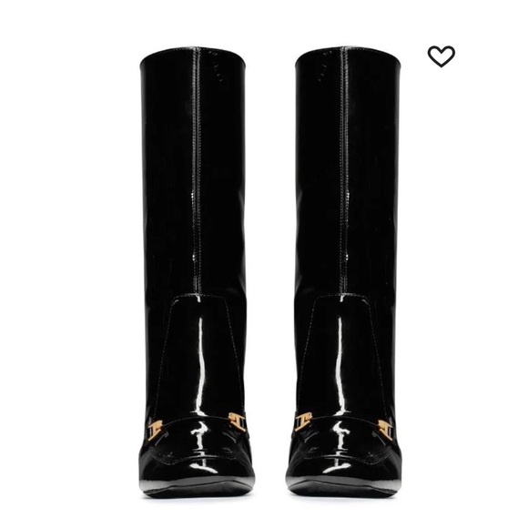 Saint Laurent Lala square-toe boots Black Patent Leather boots - Picture 3 of 10